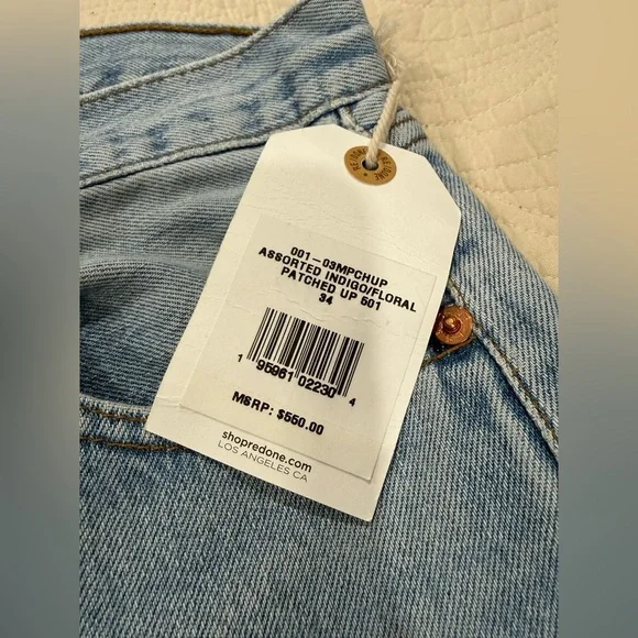 Re/Done Colorful Patchwork Straight Jeans - Picture 7 of 13